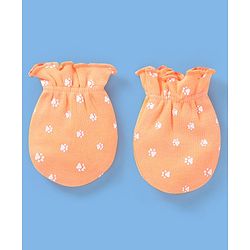 Babyhug 100% Cotton Knit Striped Mittens Pack of 3 - Orange Green & Blue