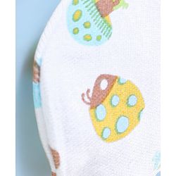 Babyhug 100% Cotton Mittens And Booties Set Mushroom Printed - White
