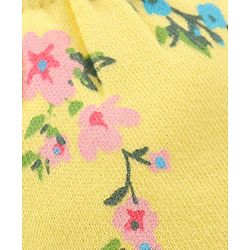 Babyhug 100% Cotton Mittens and Booties Floral Print - Yellow