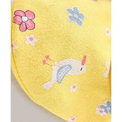 Babyhug 100% Cotton Mittens & Booties Set Floral Print - Yellow
