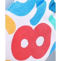Babyhug 100% Cotton Mittens & Booties Set Numbers Print - Red & White
