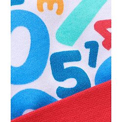Babyhug 100% Cotton Knit Tie-Knot Cap Numbers Print - Red Blue & White