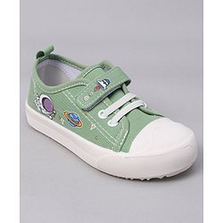Cute Walk by Babyhug Velcro Closure Casual Shoes with Astro Graphics - Green