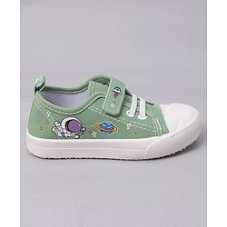 Cute Walk by Babyhug Velcro Closure Casual Shoes with Astro Graphics - Green