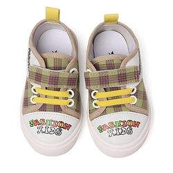 Cute Walk by Babyhug Checks Casual Shoes with Velcro Closure - Yellow