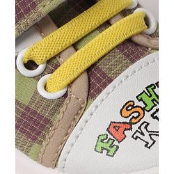 Cute Walk by Babyhug Checks Casual Shoes with Velcro Closure - Yellow