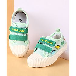 Cute Walk by Babyhug Velcro Closure Dino Printed Casual Shoes - Green