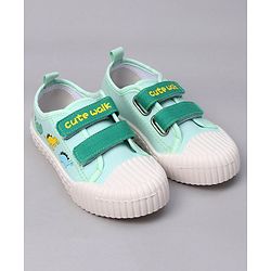 Cute Walk by Babyhug Velcro Closure Dino Printed Casual Shoes - Green