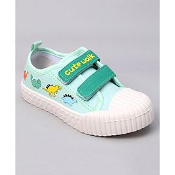 Cute Walk by Babyhug Velcro Closure Dino Printed Casual Shoes - Green