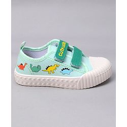 Cute Walk by Babyhug Velcro Closure Dino Printed Casual Shoes - Green