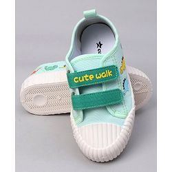 Cute Walk by Babyhug Velcro Closure Dino Printed Casual Shoes - Green