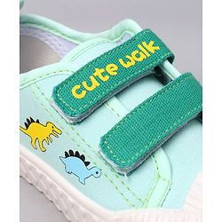Cute Walk by Babyhug Velcro Closure Dino Printed Casual Shoes - Green
