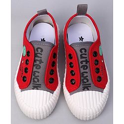 Cute Walk by Babyhug Slip On Dino Printed Casual Shoes - Red
