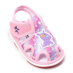 Cute Walk by Babyhug Velcro Closure Sandals Puppy Patch - Pink