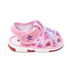 Cute Walk by Babyhug Velcro Closure Sandals Puppy Patch - Pink