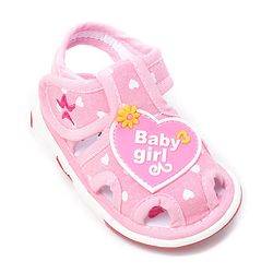 Cute Walk by Babyhug Velcro Closure Sandals Heart Patch - Pink