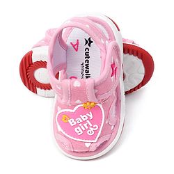 Cute Walk by Babyhug Velcro Closure Sandals Heart Patch - Pink