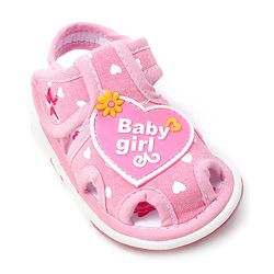 Cute Walk by Babyhug Velcro Closure Sandals Heart Patch - Pink
