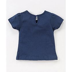 Babyhug Half Sleeves Cotton Capri Night Suit Tortoise Print - Navy Blue & Pink