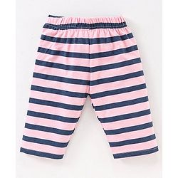 Babyhug Half Sleeves Cotton Capri Night Suit Tortoise Print - Navy Blue & Pink