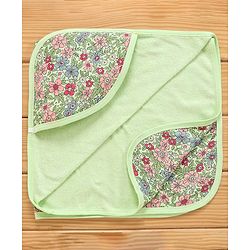 Babyhug Terry Bath Towel Floral Print - Green