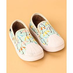 Cute Walk by Babyhug Slip on Casual Shoes with Umbrella Print - Blue
