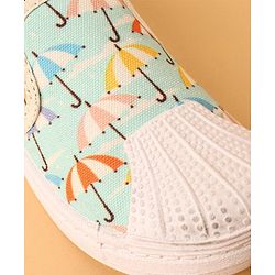 Cute Walk by Babyhug Slip on Casual Shoes with Umbrella Print - Blue