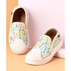 Cute Walk by Babyhug Slip on Casual Shoes with Umbrella Print - Blue