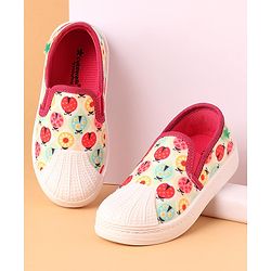 Cute Walk by Babyhug Slip On Bugs Printed Casual Shoes - Pink
