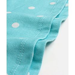Babyhug 100% Cotton Knit Sleeveless Top Polka Dots Print - Light Blue