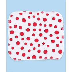 Babyhug Knitted Terry Wash cloth Pack of 6 Polka Dots Print - Red & White