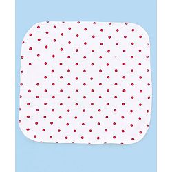 Babyhug Knitted Terry Wash Cloth Pack of 6 Polka Dots Print - Red & White