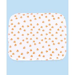 Babyhug Knitted Terry Wash Cloth Pack of 6 Paws Print - Orange & White