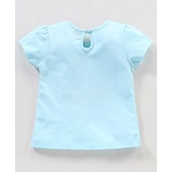 Babyhug 100% Cotton Knit Half Sleeves Cherry Graphics Detailing Tee - Mint Green