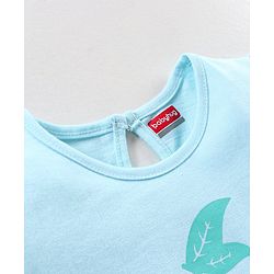 Babyhug 100% Cotton Knit Half Sleeves Cherry Graphics Detailing Tee - Mint Green