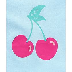 Babyhug 100% Cotton Knit Half Sleeves Cherry Graphics Detailing Tee - Mint Green