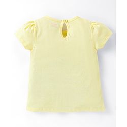 Babyhug Cotton Half Sleeves Capri Night Suit Milk & Cookies Print- Yellow & Pink