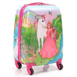 Babyhug Small One Day Trip Trolley Bag Princess and Unicorn Print - 18 Inches