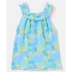 Babyhug 100% Cotton Sleeveless Top and Shorts Set Floral Print - Green & Blue