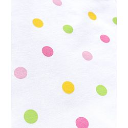 Babyhug 100% Cotton Knit Cap Sleeves Dot Printed Tee - White