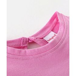 Babyhug 100% Cotton Knit Half Sleeves Top and Shorts Toucan Sequin Print - Blue & Pink