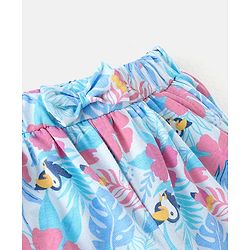 Babyhug 100% Cotton Knit Half Sleeves Top and Shorts Toucan Sequin Print - Blue & Pink