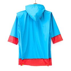 Babyhug Full Sleeves Hooded Monster Graphics Raincoat - Blue