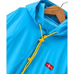 Babyhug Full Sleeves Hooded Monster Graphics Raincoat - Blue