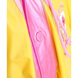Babyhug PVC  Opaque Full Sleeves Poncho Raincoat Text Print - Yellow