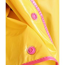 Babyhug PVC  Opaque Full Sleeves Poncho Raincoat Text Print - Yellow