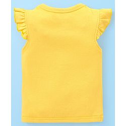 Babyhug 100% Cotton Knit Short Sleeves Set of Vests Butterfly Print Pack of 3 - Pink White & Yellow