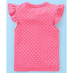 Babyhug 100% Cotton Knit Short Sleeves Set of Vests Butterfly Print Pack of 3 - Pink White & Yellow
