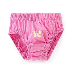 Babyhug 100% Cotton Antibacterial Panties Polka Dots & Butterflies Print Pack Of 3 - Purple White & Pink