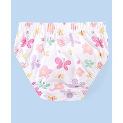 Babyhug 100% Cotton Antibacterial Panties Polka Dots & Butterflies Print Pack Of 3 - Purple White & Pink